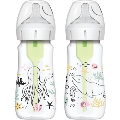 Dr. Brown's Комплект шишета Dr. Brown's - Options+, Anti-Colic, 270 ml, Океан, 2 броя (72239327401)