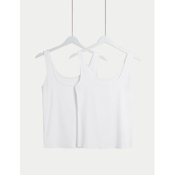 Marks & Spencer 2 потника Flexifit с висок дял модал Marks & Spencer бял Marks & Spencer | Byal | ЖЕНИ | S