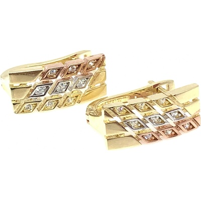Jan Kos jewellery zlaté náušnice s bílým kamenem 59630734
