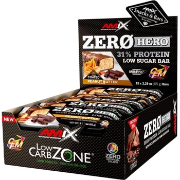 Image 1 of Amix Nutrition ZeroHero Protein Bar [15 x 65 грама] Фъстъчено масло