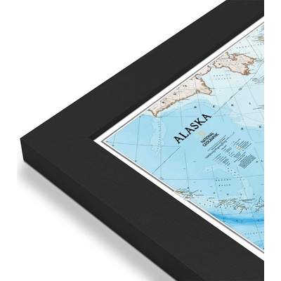 National Geographic Aljaška (Alaska) - nástěnná mapa 103 x 77 cm Varianta: mapa v dřevěném rámu, Provedení: Pegi černý