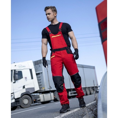 Ardon 4XSTRETCH montérkové nohavice s náprsenkou H6612 ČERVENÉ