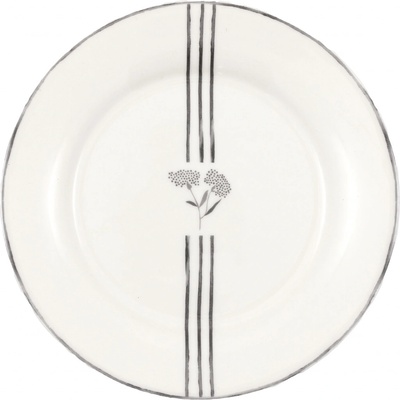 GREEN GATE Talíř Sabine White 20 cm bílá stříbrná porcelán
