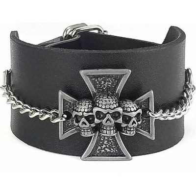 Leather & steel fashion гривна Skull Cross - LSF1 110