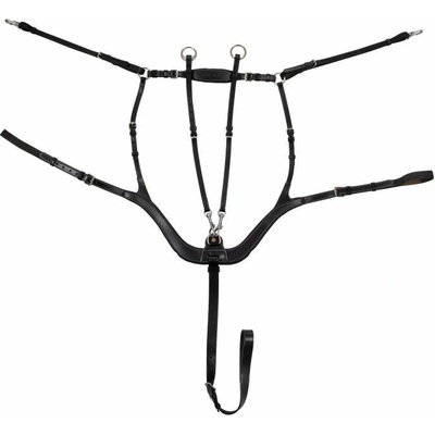Equestro Poprsný remeň anatomický s martingalovou vidlicou Čierna