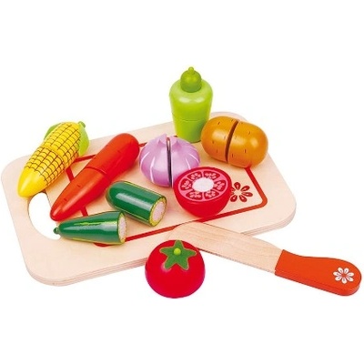 Lelin toys - Дървени зеленчуци за рязане с дъска