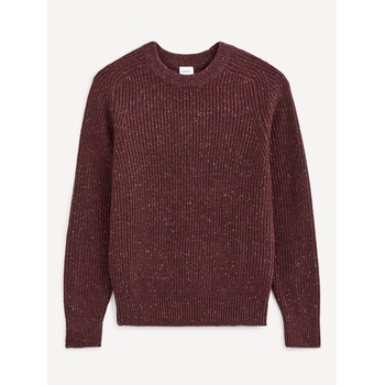 Celio Мъжки пуловер на райета в цвят бордо Celio Celio | Cherven | МЪЖЕ | S