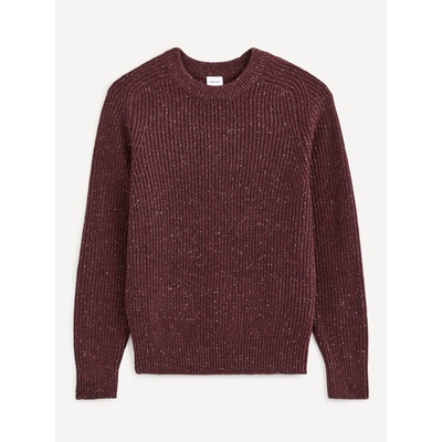 Celio Мъжки пуловер на райета в цвят бордо Celio Celio | Cherven | МЪЖЕ | S