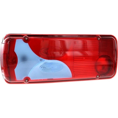 Zadní světlo pro MAN s osvětlením SPZ (konektor z boku, modré), levá strana – Zboží Mobilmania