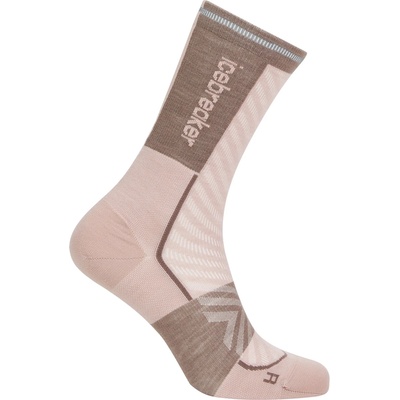 Icebreaker Дамски чорапи за бягане Icebreaker Women's Merino Run+ Ultralight Crew Running socks - Pink Quartz / Porcini - размер 38-40 (EU) (201-8166-0812)