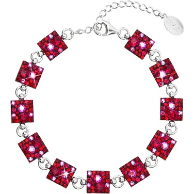 Evolution Group strieborný náramok so Swarovski krištáľmi 33047.3 cherry