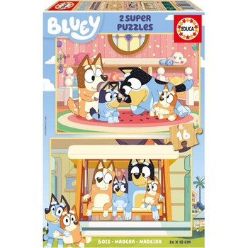 Educa Дървен пъзел Educa - Bluey, 2 х 16 части (EDU20347)