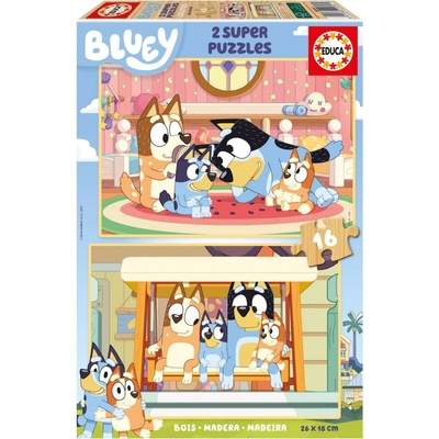 Educa Дървен пъзел Educa - Bluey, 2 х 16 части (EDU20347)