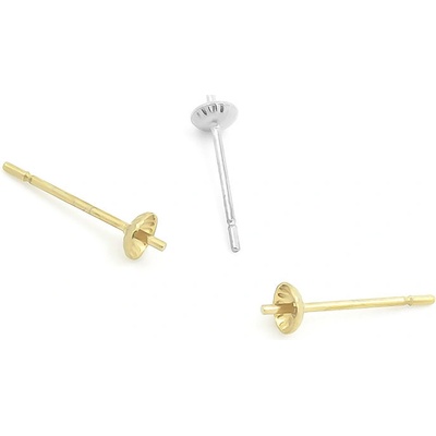Náušnicové dříky s lůžkem 304 13x3x0,7mm - 1Ks+B - Nerez SL / 100Ks