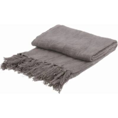 Home Styling Collection Přehoz na postel s třásněmi, 130 x 170 cm, šedá šedá