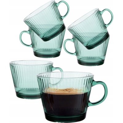 Design Šálky poháre s uškom sklenené hrnčeky Altom Ofelia 6 x 410 ml