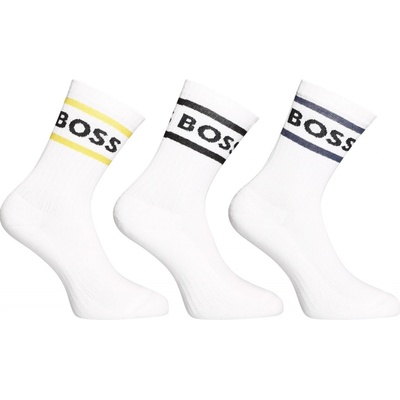 Hugo Boss 3PACK ponožky vysoké bielé 50469371 106