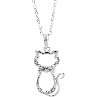 JSB čirý se Swarovski elements kočka krystal 14649