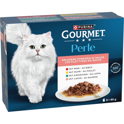 Multipack Gourmet Perle 16 x hovädzie kuracie králičie a losos 85 g