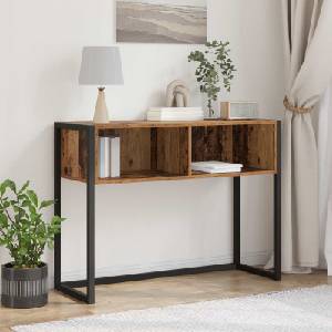vidaXL Крайна масичка Старо дърво 100 x 36 x 75 см Инженерна дървесина (886694)