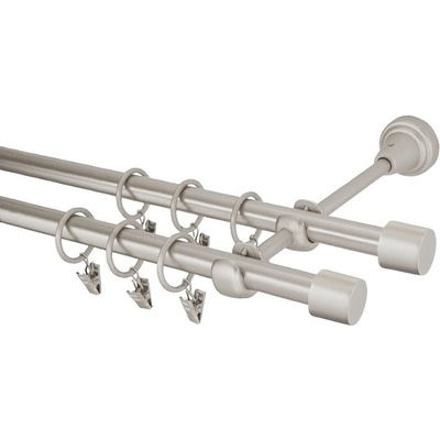 GARNÝŽE-HEBR Garnýž Válec double chrom mat dvojitá 320 cm