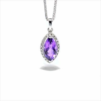 Blink-Blink Výnimočný diamantový prívesok s Ametystom 4228BAG