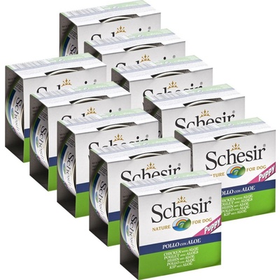 Schesir Dog Puppy Kuře & aloe 10 x 150 g