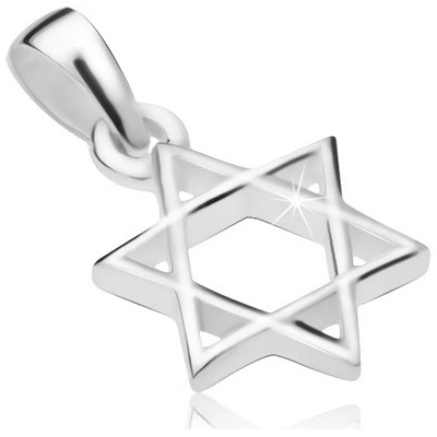 Šperky eshop Přívěsek ze stříbra 925 Davidova hvězda S48.10