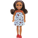Barbie Кукла Barbie Chelsea - Със синя рокля и червени сандали (DWJ33)