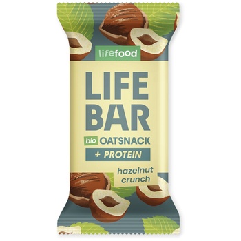 Lifefood Lifebar Oat Snack Protein s lískovými oříšky BIO 40 g Вкус: лешник / Цвят: кафяв