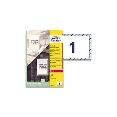 Avery Zweckform L9002-10 etikety na sklo A5 210 x 148 mm 10 etiket bílé