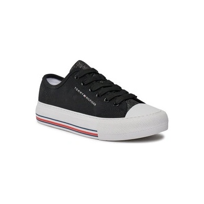 Tommy Hilfiger Кецове Low Cut Lace-Up Sneaker T3A9-33185-1687 S Черен (Low Cut Lace-Up Sneaker T3A9-33185-1687 S)