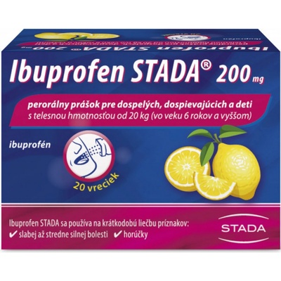 Ibuprofen Stada 200 mg perorálny prášok plv.por. 20 x 200 mg