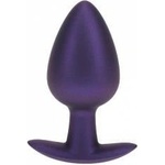Ouch! Large Silicone Plug 3.5 Metallic Purple - Smooth Anatomical Model