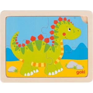 Goki Детски дървен пъзел Goki - Динозавър (57487) - baby
