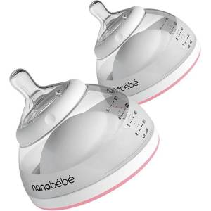 Nanobebe Комплект бутилки за кърма Nanobebe - 2 х 150 ml, розов (31102) - ozone