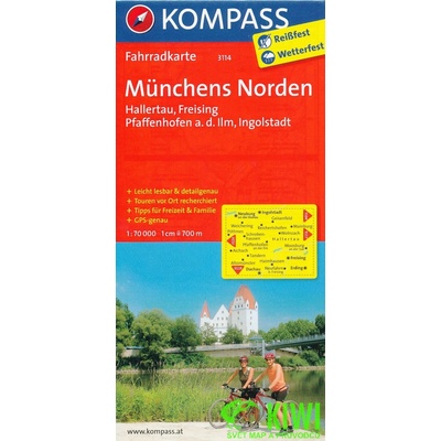 Kompass Fahrradkarte Münchens Norden