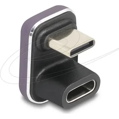 Delock Адаптер USB-C мъжко към женско USB-C, под 180° , 40 Gbps PD 3.1 240 W , U-образен 8K 60 Hz metal (DELOCK-60737)