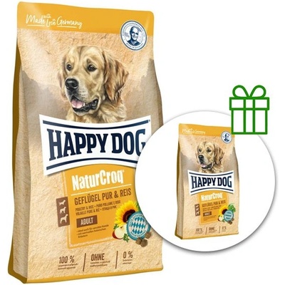 Happy Dog NaturCroq Geflügel Pur & Reis 11 кг + 3 кг БЕЗПЛАТНО