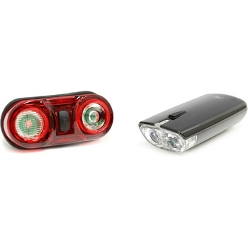 FWE Battery Light Set - 100/40 Lumen - Black/Red