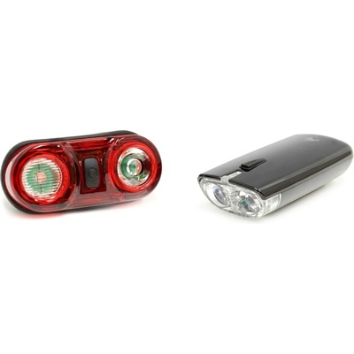 FWE Battery Light Set - 100/40 Lumen - Black/Red