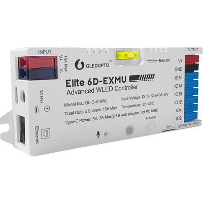 GLEDOPTO GL-C-619WL Elite – 6kanálový WiFi WLED ovladač LED pásků