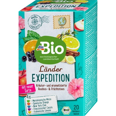 dmBio bio čajová směs pěti druhů čajů Länder Expedition 40 g