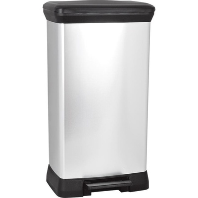 Curver PEDAL BIN, 50L, 29x39x73 cm, čierny/strieborný