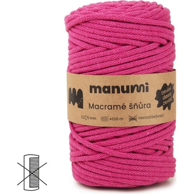 Manumi Macramé šňůra 5mm tmavě růžová - 1 ks