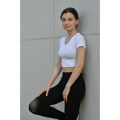 Bambusový croptop biela