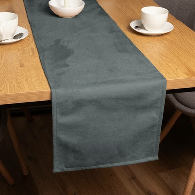 Biante Běhoun imitace broušené kůže Alcantara ALC-019 Antracitově šedý 35x180 cm