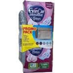 EVERYDAY Дамски превръзки Sensitive with Cotton Maxi Night Ultra Plus 18 бр. + Подарък Несесер