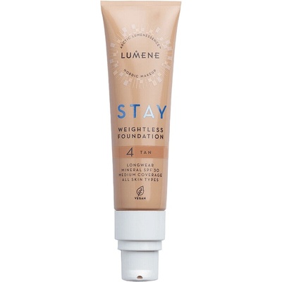 Lumene Минерален фон дьо тен Stay, 4 Tan, SPF30, 30 ml