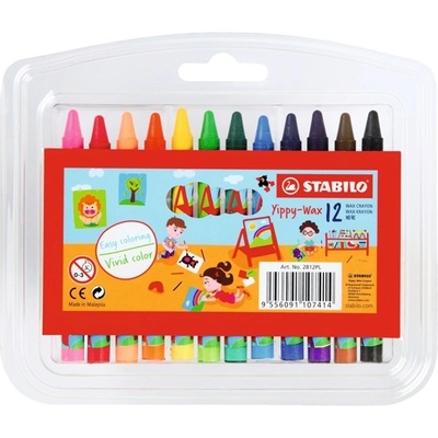 STABILO Yippy-Wax mcs 12бр. смесени цветни пастели 2812PL (2812PL)